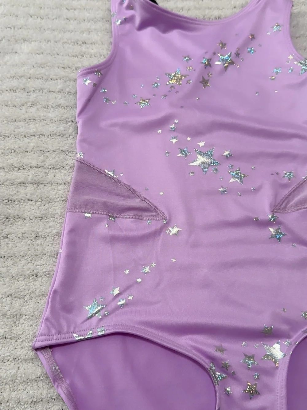 Justice Celestial Foil Print Gymnastics Leotards Lavander Color